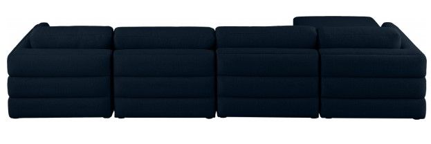 Meridian Furniture Beckham 5-Piece Navy Linen Polyester Modular Sectional-1
