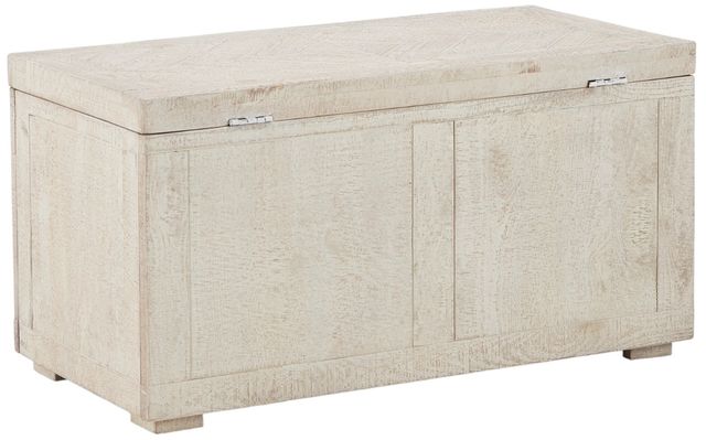 Signature Design by Ashley® Ryker Distressed White Storage Trunk-4
