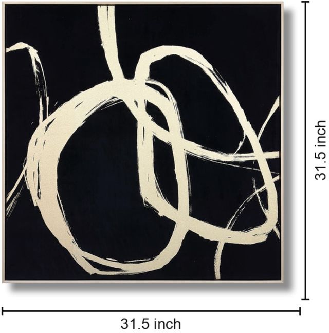 Classy Living Dramatic Monochrome Kinetic Swirl Wall Art-2