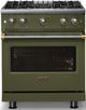 Viking® 5 Series 30" Martini Pro Style Gas (NG) Range with Brushed Brass Trim-4