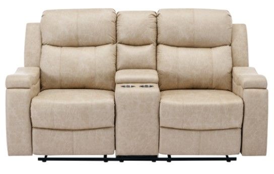 Mazin Furniture Bradford Buff Manual Reclining Loveseat-1
