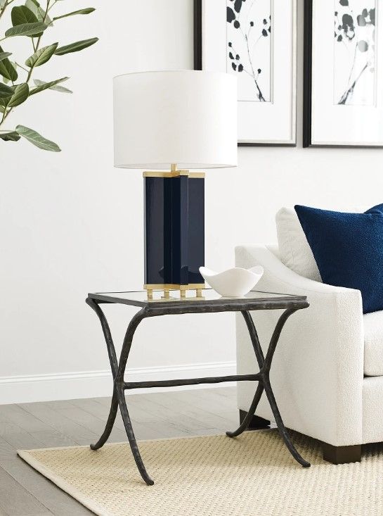 Kincaid® Milan-Acquisitions Glass Top End Table with Gray Base-3
