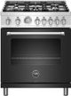 Bertazzoni Master Series 30" Matte Black Free Standing Gas Range-0