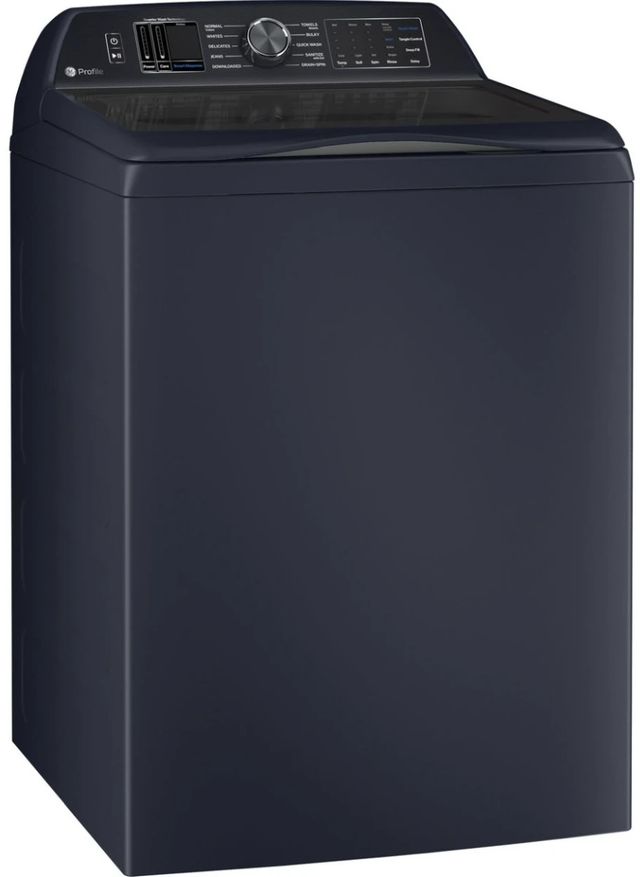 GE Profile™ Sapphire Blue Top Load Washer & Electric Dryer Laundry Pair-3