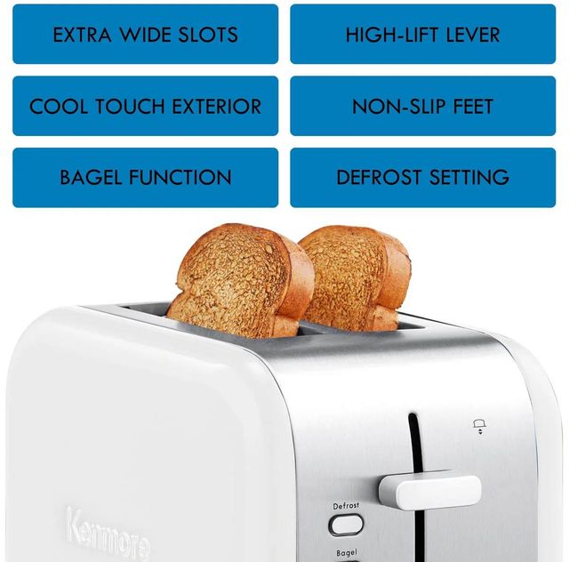 Kenmore® 2 Slice White and Stainless Steel Toaster-2