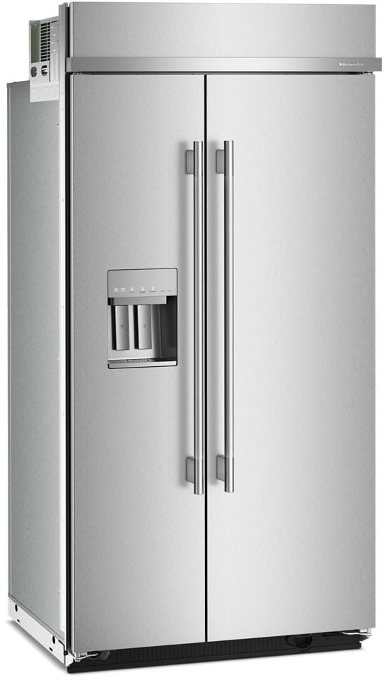 KitchenAid® 42" 25.1 Cu. Ft. PrintShield™ Stainless Steel Built In Side-by-Side Refrigerator with Exterior Water and Ice Dispenser-1
