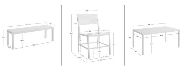 Linon Alora 6-Piece White Aluminum Outdoor Dining Set-2