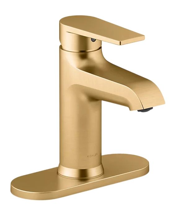 KOHLER® Hint® Vibrant Brushed Moderne Brass 4" Single-Handle Bathroom Sink Faucet-0