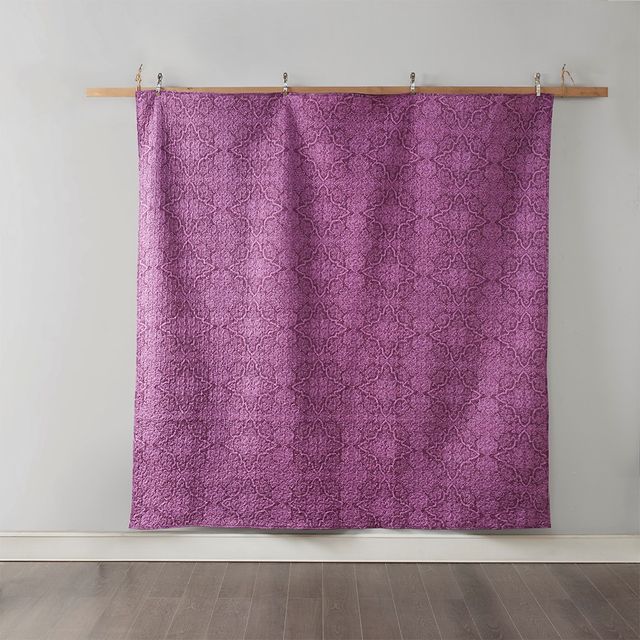Olliix by Intelligent Design Ezra Purple Full/Queen Printed Reversible Cotton Coverlet Set-3