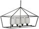 A & B Home Black Rectangle Iron and Glass Chandelier-0