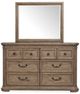 Magnussen Home® Adler Court Florentine Walnut Drawer Dresser with Landscape Mirror-2