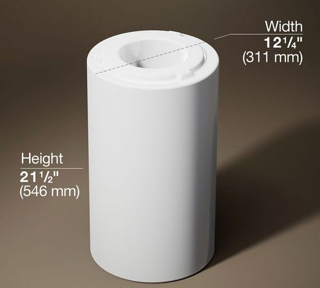 Kohler Veil™ White 12.25" Pedestal Bathroom Sink-2