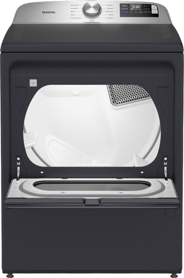 Maytag® 7.4 Cu. Ft. Midnight Steel Smart Front Load Electric Dryer with Extra Power-1