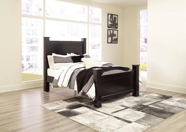 Signature Design by Ashley® Mirlotown Almost Black Queen Poster Bed-3
