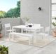 Linon Alora 6-Piece White Aluminum Outdoor Dining Set-1