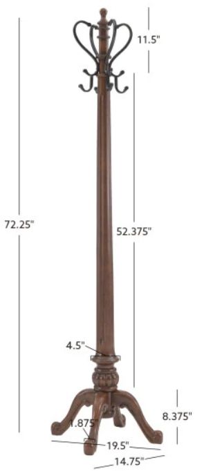 Powell® Barrier Reef Warm Nut Brown Coat Rack-2