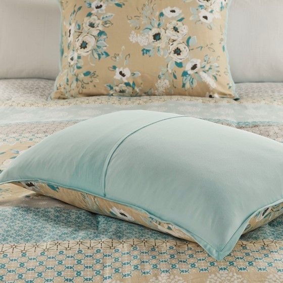 Olliix by Madison Park Willa 7 Piece Green California King Cotton Printed Comforter Set-3