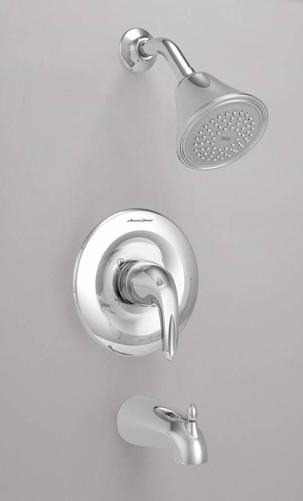 American Standard Reliant 3® Polished Chrome Tub and Shower Trim Kit with Showerhead, Double Ceramic Pressure Balance Cartridge with Lever Handle-2