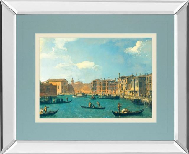 Classy Art View of the Canal of Santa Chiara by Antonia Canaletto Mirror Framed Wall Art-0