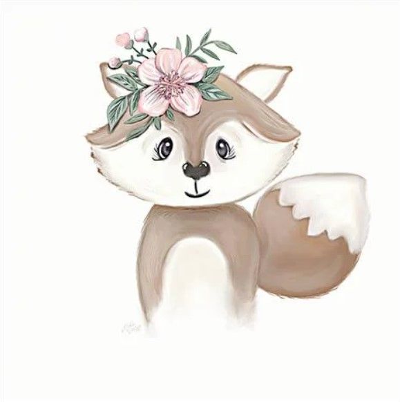 Classy Art Cute Floral Fox by Make Wells Wall Art-0