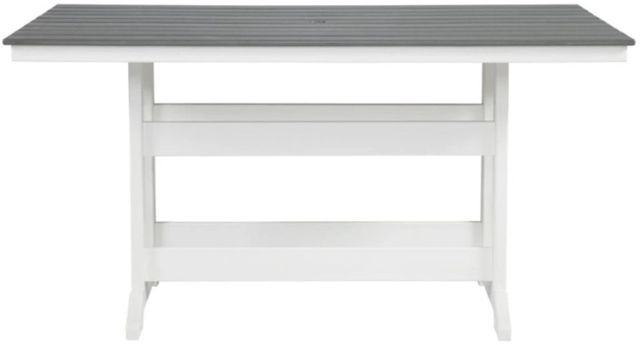 Signature Design by Ashley® Transville Gray Outdoor Counter Height Dining Table with White Base-1