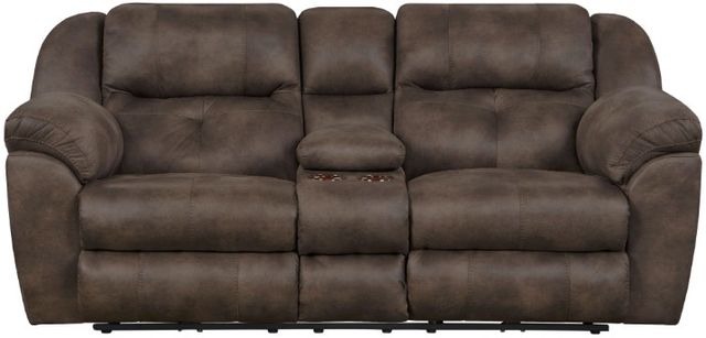 Catnapper® Ferrington Dusk Power Headrest Power Lay Flat Reclining Console Loveseat-3