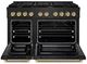 ZLINE Autograph Edition Paramount 48" Black Stainless Steel/Champagne Bronze Helix Handle Freestanding Double Oven Gas Range with 8 Burner Cooktop-1