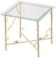 A & B Home Glass Top End Table with Gold Birds Figures Frame -1