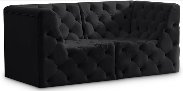 Meridian Furniture Tuft 2-Piece Black 70" Velvet Modular Sofa-0