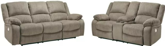 Signature Design by Ashley® Draycoll 2-Piece Pewter Power Reclining Living Room Set-0