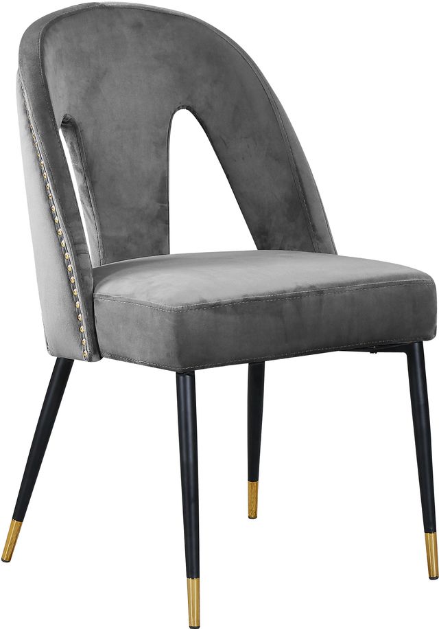 Meridian Furniture Akoya Gray Velvet Dining Chair-0