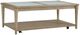 Bernards Citrus Heights Glass Top Cocktail Table with Sand Base and Caster-0