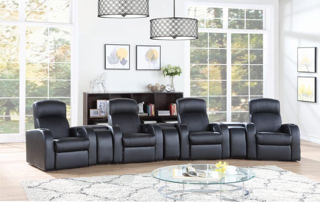 Coaster® Cyrus 7-Piece Black Home Theater Seating Set-1