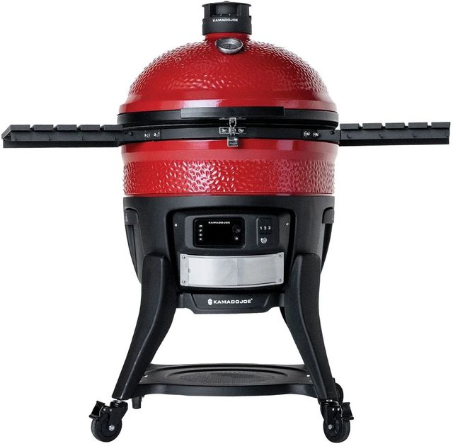 Kamado Joe® Big Joe® 58" Red Digital Freestanding Charcoal Grill and Smoker-0