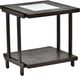 Steve Silver Co. Terrell Glass Top End Table with Smoky Brown Base-0