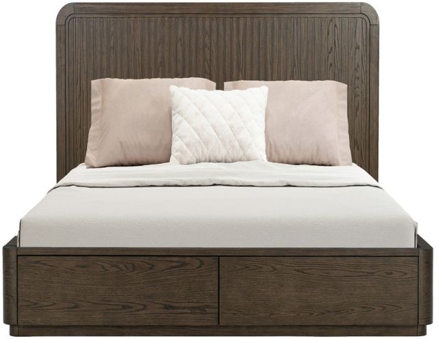 Flexsteel® Athens Chocolate Brown Queen Panel Storage Bed-1