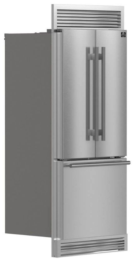 FORNO® 34 in. 17.5 Cu. Ft. Stainless Steel French Door Refrigerator-1