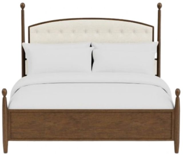 Riverside Furniture Calhoun Whiskey Oak Queen Upholstered Panel Bed-2