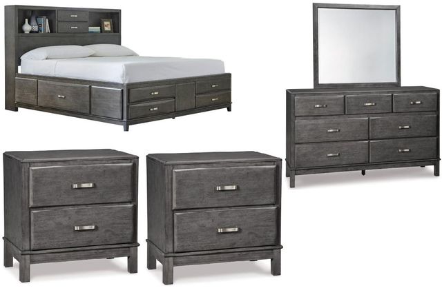 Signature Design by Ashley® Caitbrook 5-Piece Gray California King Storage Bed Set-0