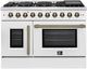 FORNO® Galiano Series Alta Qualita 48" White and Antique Brass Pro Style Gas Range-0