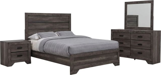Elements International Nathan 4-Piece Gray Oak Youth Full Panel Bedroom Set-0