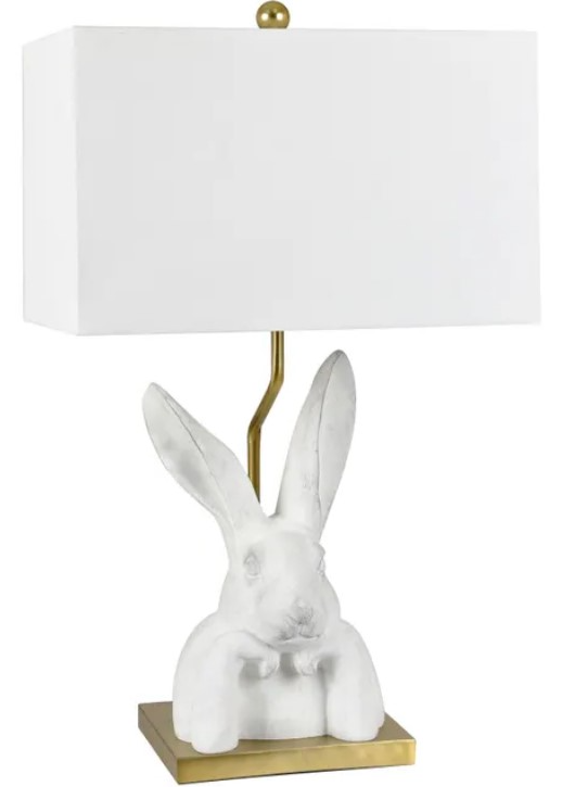 Crestview Collection Bunny Love Chalk White Table Lamp