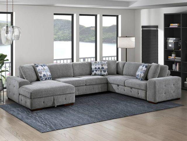 Homelegance® Raife 4-Piece Gray Sectional with Left Chaise-1