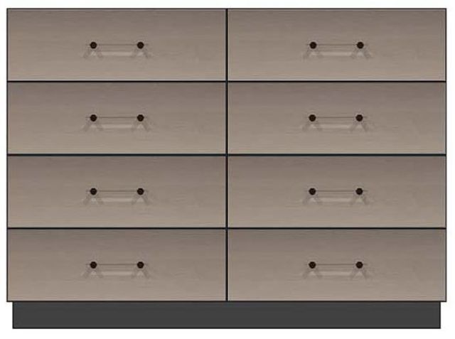 Country View Woodworking Customizable American Modern 56" Solid 8-Drawer Plinth Base Dresser-0