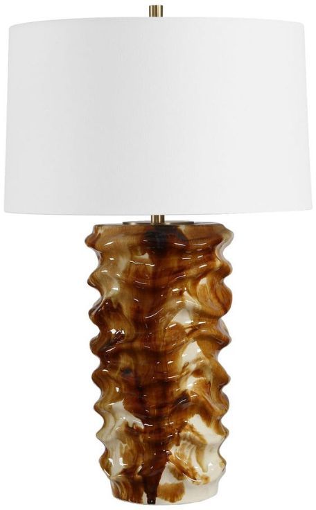 Uttermost® Bassa Brown/Cream Glazed Table Lamp-0