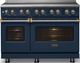 Viking® 5 Series 48" Slate Blue Pro Style Induction Range with Brushed Brass Trim-4