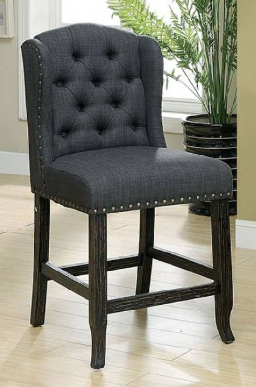 Furniture of America® Sania Antique Black/Gray Counter Chair-1