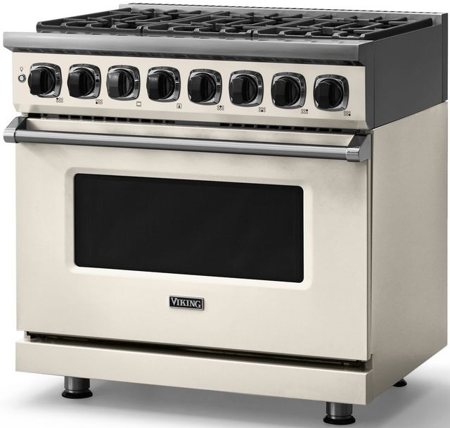 Viking® 7 Series 36" Pure White Pro Style Dual Fuel Range-3