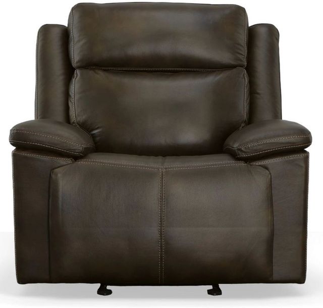 Flexsteel® Chance Brown Power Gliding Recliner with Power Headrest-1
