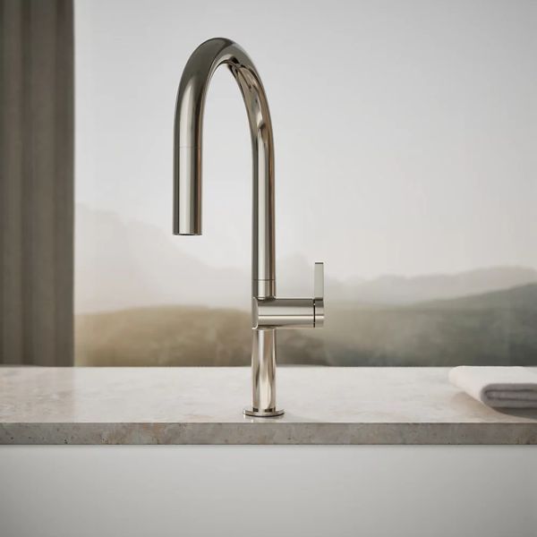 KOHLER® Components® Vibrant Polished Nickel Pull-Down Kitchen Sink Faucet with 2-Function Sprayhead-3